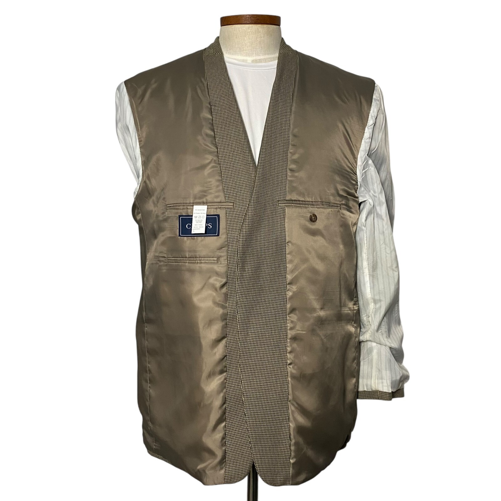 Chaps Men Jacket 2 Button Single Breasted Tan Bro… - image 3