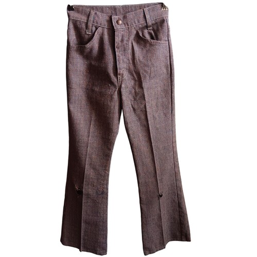 Vintage 70's Boys 12 Slim 24x26 Distress Levi's Twill Bootcut Hippie Jeans - Picture 2 of 8