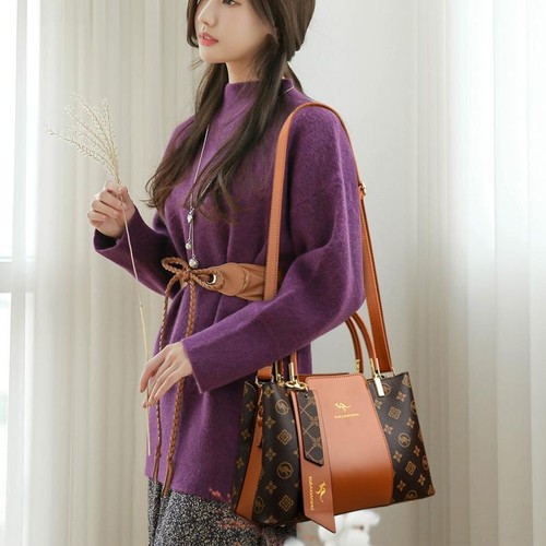 Luxury Handbag Fashion Print Large Capacity Soft Leather Women Shoulder Crossbod - Picture 15 of 36