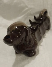 Vintage Artmark Japanese Ceramic Dachshund Dog Sake Decanter -Beautiful Glaze!