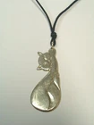 Big Cat: 925 Silver Pendant with Kitty - Cat - Feline