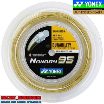 YONEX NANOGY 95 200M COIL BADMINTON RACKET STRING COSMIC GOLD