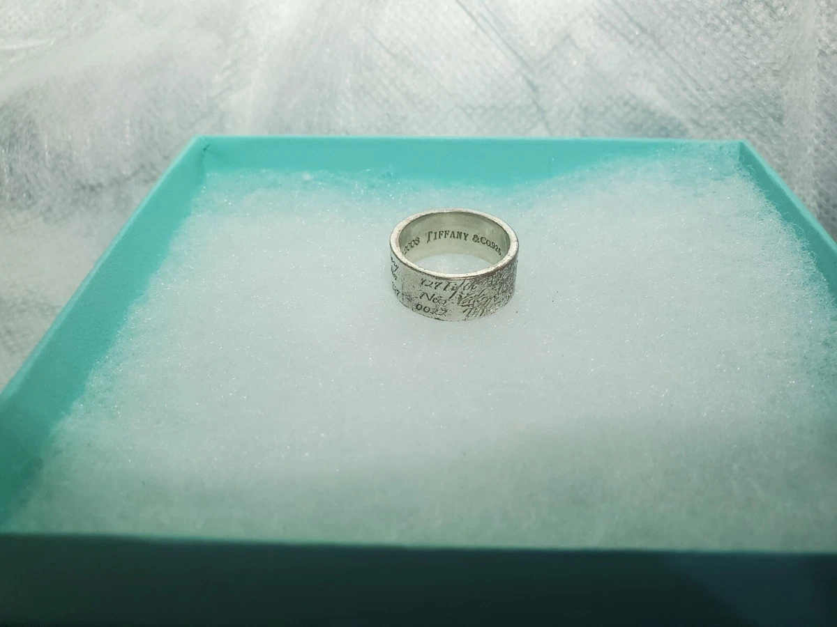 Tiffany t square ring store in sterling silver