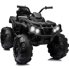 24V Kids Ride on Toy 4 Wheeler Quad Car 6mph Top Speed with Low&High Speed Black