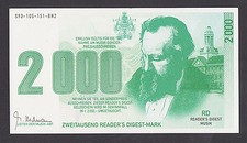 GERMANIA 2000 Mark ND UNC READER'S DIGEST - NOTA PROPAGANDA