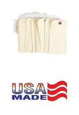 100 Manila 5 3/4" x 2 7/8" Size 7 Inventory Merchandise Price Tags with String