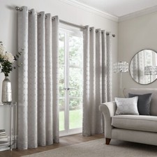 Appletree Boutique Cassina Woven Jacquard Eyelet Lined Curtains