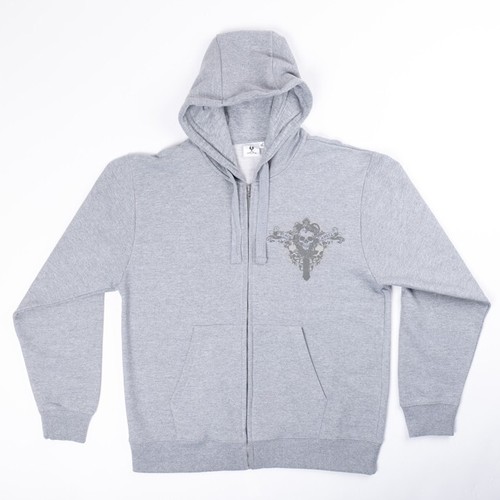 Mens - Gothic Full Zip Hoodie - Black Angel - Hardy - Picture 1 of 3