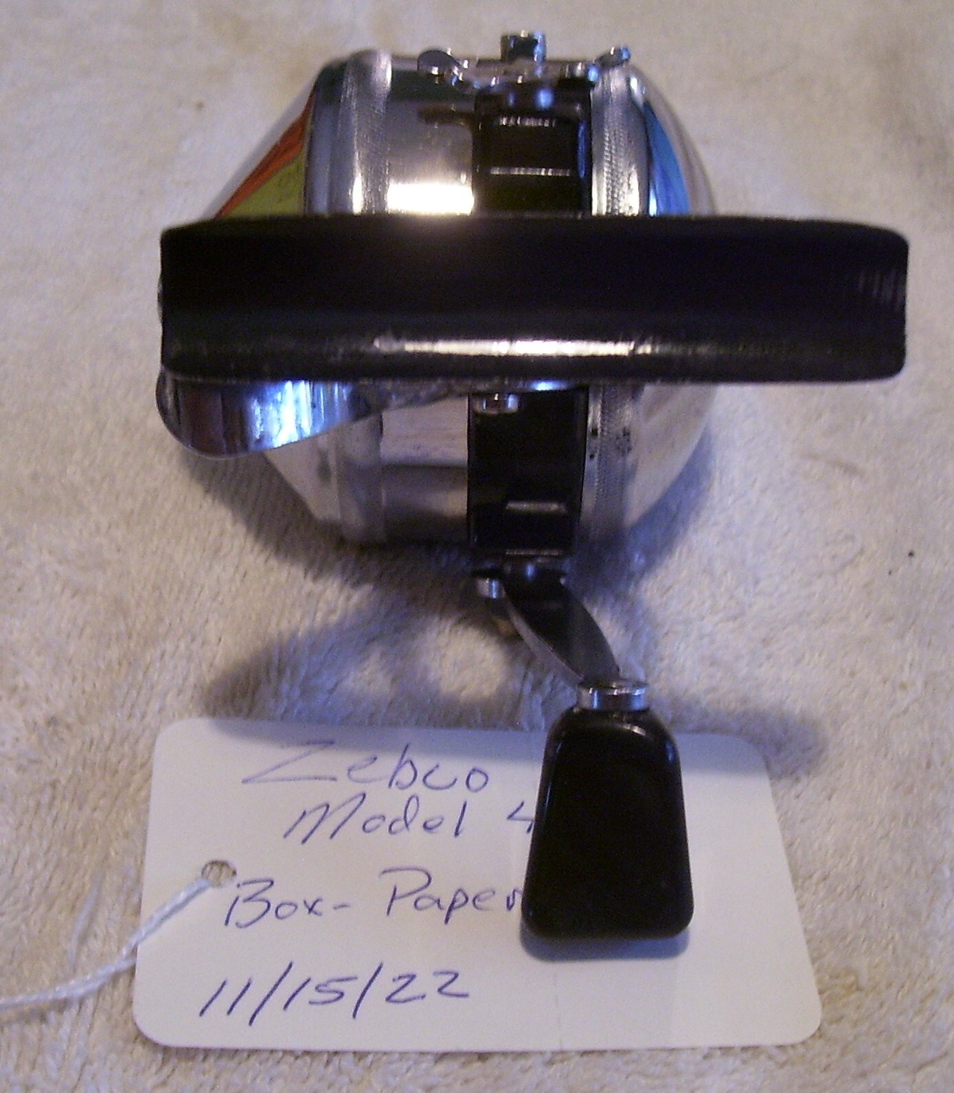 VINTAGE ZEBCO 44 TRIGGER SPIN  REEL  11/15/22   VERY SMOOTH WORKING BOX PAPERS