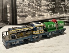 Vintage 1950s Tin litho friction toy train Locomotive Atlantic Coast Line Japan
