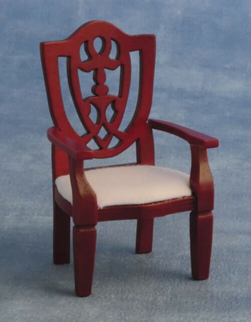 Wooden Mahogany Shield Back Carver Chair Tumdee 1:12 Scale Dolls House 578