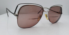 Vintage Tura Silver Gray Oval Half-Rim Metal Sunglasses Japan FRAMES ONLY