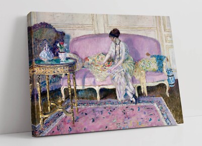 FREDERICK CARL FREISEKE, FRAU SITZEND - GERAHMTES LEINWANDBILD WANDBILD BILD DRUCK