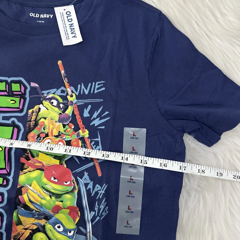 Camiseta Old Navy Boys Teenage Mutant Ninja Turtles NUEVA CON ETIQUETAS 10/12 L azul Foto 4 de 4