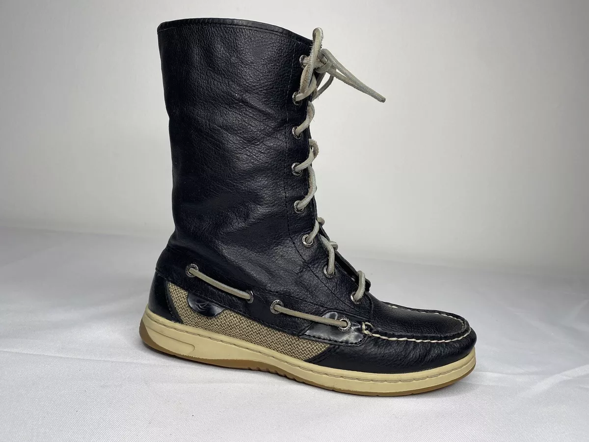 Silver sperry boots discount