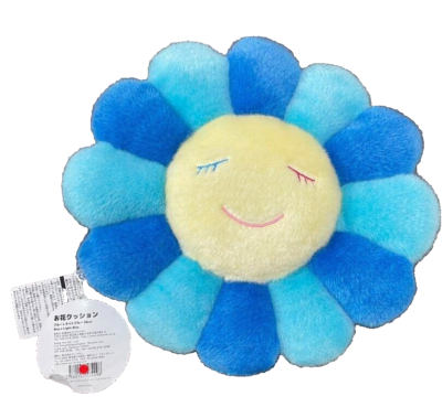 Takashi Murakami Flower Blue Cushion 30cm - Kaikai Kiki Plush