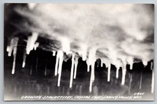 RPPC Growing Stalactites Crystal Cave Spring Valley WI C1930s Postcard W12