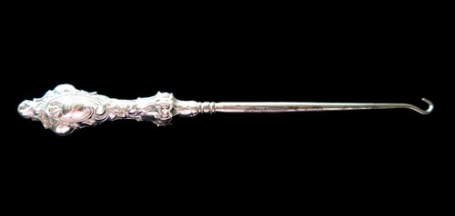 EDWARDIAN Art Nouveau SILVER Boot / Shoe Button Hook B'ham 1904 by E.S.Barnsley - Picture 2 of 9