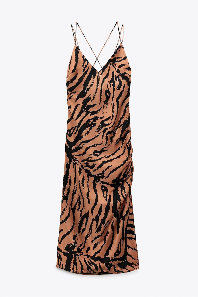 Robe Midi Tiger Mist Néon - Imprimé Chat Brume - Style Bodycon - Taille XS