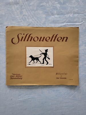 Artist Paul Konewka Album. 12 silhouettes shadow cut by Otto Maier Verla
