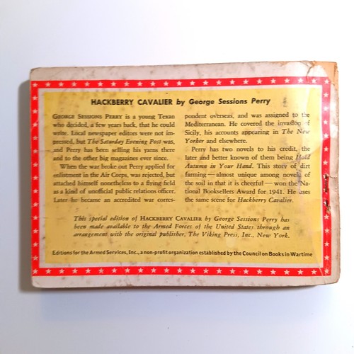 Armed Services Edition L-16, Hackberry Cavalier, George Sessions Perry, 1944 - Picture 2 of 6