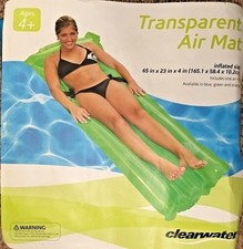 Blue Transparent Inflatable 23X65" Air Mat
