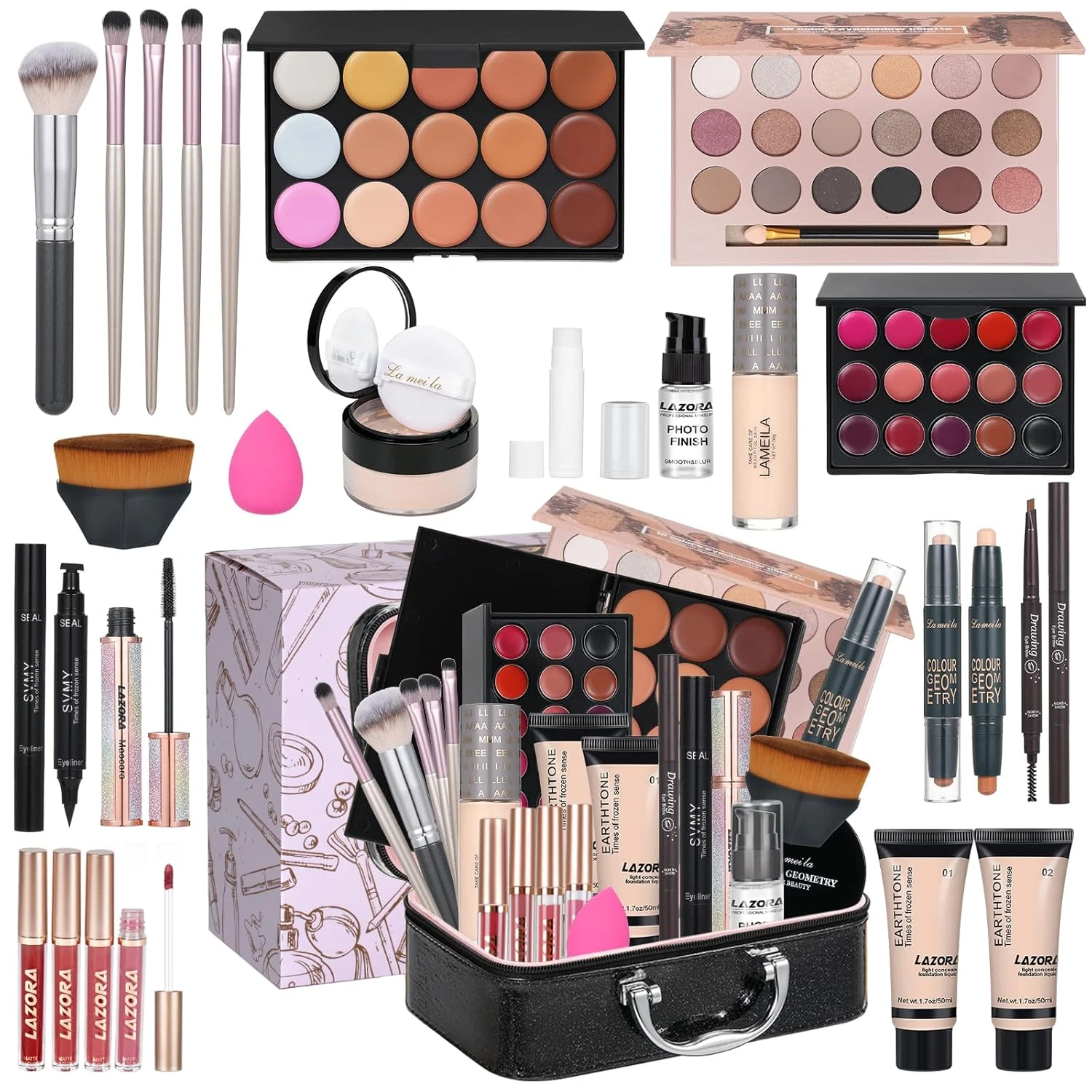 Kit de Maquillaje para Mujer Kit Completo de Maquillaje Multiusos Set de Regalo