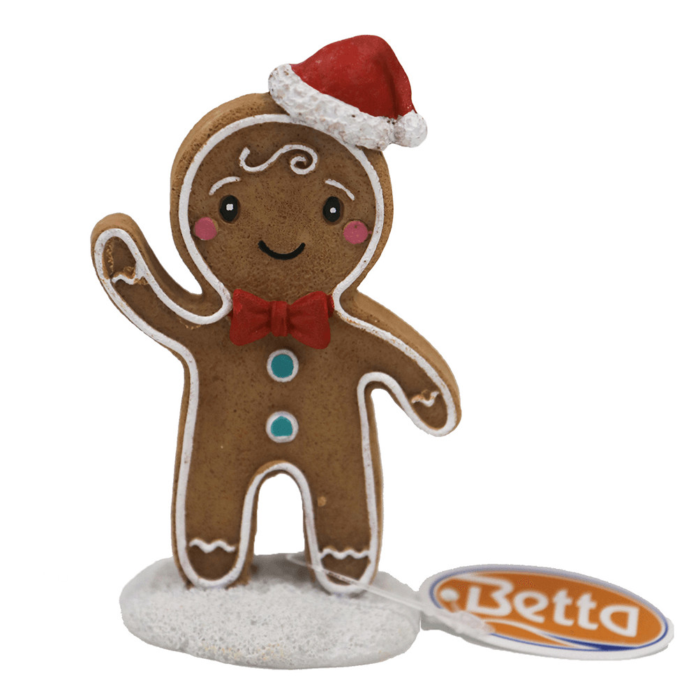 Betta Choice Festive Gingerbread Man Aquarium Fish Tank Ornament