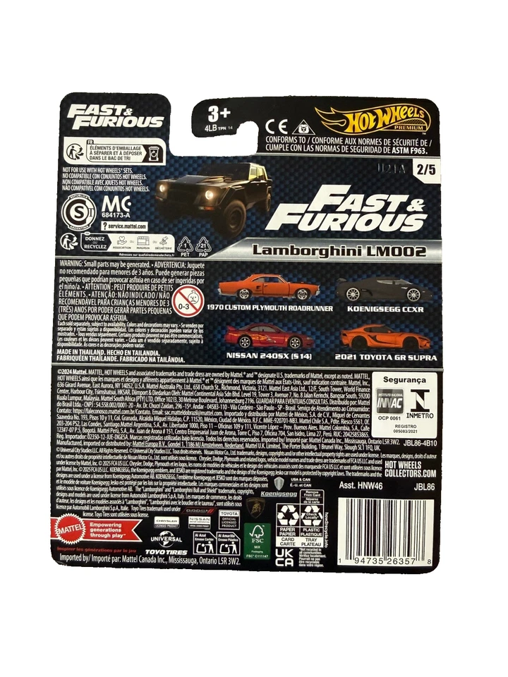 Hot Wheels Lamborghini LM002 SUV Premium 2025 Fast & Furious 2/5 Foto 3 de 3
