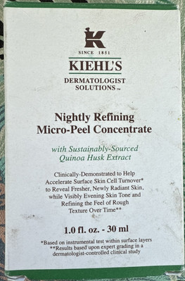 KIEHL'S NIGHTLY REFINING MICRO-PEEL CONCENTRATE SOURCED QUINOA HUSK EXTRACT 1oz