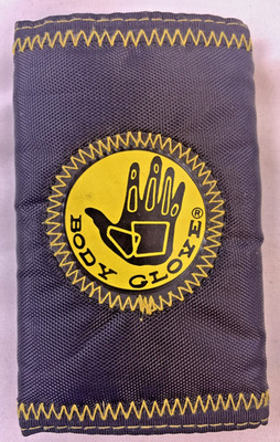 Body Glove Geldbörse Schwarz Gelb Klettverschluss Portemonnaie Vintage 90er Surf