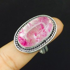 Natural Crack Crystal Gemstone 925 Sterling Silver Proposal Women's Ring