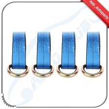 4x 8 Lasso Straps Tire Wheel Tie Down Tow Truck Dolly Strap Blue