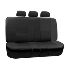 Car Seat Cover for Back Seat in Faux Leather - Universal Fit, Black Rear Set
