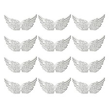 12Pcs Angel Wings for Crafts, Silver Angel Wings Wings 5.3 Inch 
