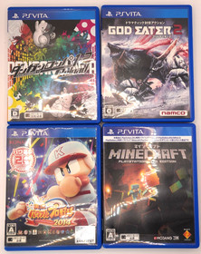 【GOOD】PS Vita 2000 Blue Console 8GB Memory Card 4 Games Charger Set B Rank JAPAN