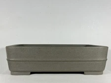 Preowned Japanese Tokoname Unglazed Rectangular Bonsai Pot Seizan- 15” By 10.75”