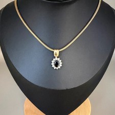 WUNDERSCHÖNER ANHÄNGER 1 SAPHIR & BRILLANTEN 0,20ct 585/-GOLD WERT 998,-€