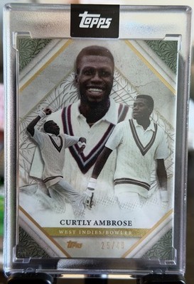 Topps Crickets Legends Curtly Ambrose Green Parallel #25/49