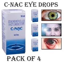 (Pack of 4) C-NAC Eye Drops For Cataract, N-Acetylcarnosine 10ml Each (4 x 10ml)