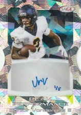 Junior Vandeross III PKA-JVIII Peak Performance Autograph Diamond Ice Die-Cut /5