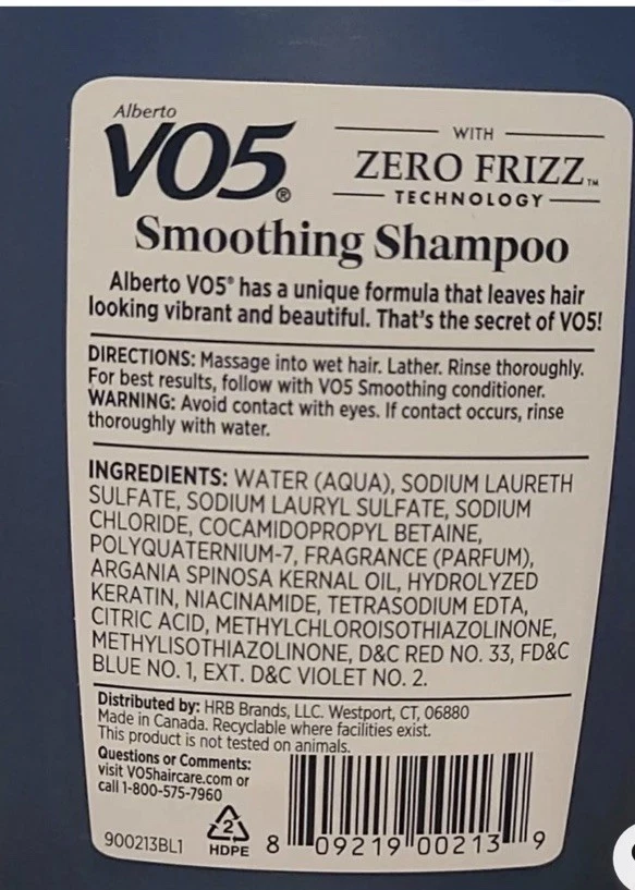 Alberto VO5 Smoothing Shampoo ZERO Frizz Keratin+Argan Oil +Niacinamide 15oz-NEW - Image 3 of 3
