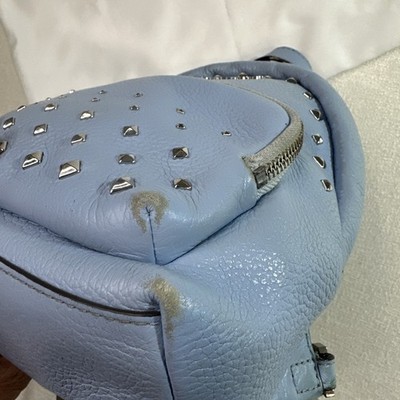 MK Erin Small Convertible Backpack Light Sky Blue Studded Pebbled Leather NWT Michael Kors Erin Small Convertible Backpack Sky Blue  main image 2