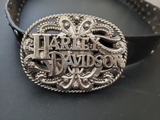Harley-Davidson Belt Buckle & Leather Studded Belt 97796-08VW Sz XL