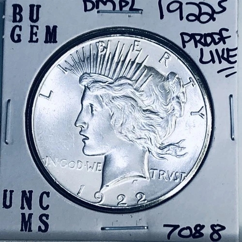 1922 S BU GEM PEACE SILVER DOLLAR UNC MS+ GENUINE U.S. MINT RARE COIN 7088