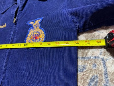 Vintage 50s 60s FFA Jacket Chain Stitch Corduroy Talon Zipper