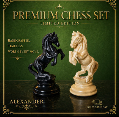 4.1'' king Alexander Luxury Chess Set in Ebony & Boxwood, Chess Box Included