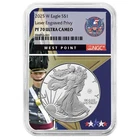 2025-W $1 1-oz Proof American Silver Eagle Laser Beam Privy NGC PF70UC West