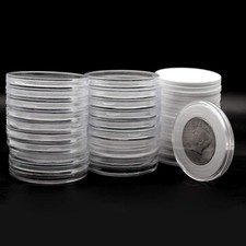 20pcs Clear Plastic Coin Capsules, Collection Case of 5 19/21/25/30/40mm