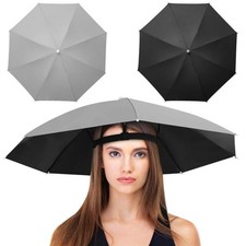 Umbrella Hat Pack of 2 -Fishing Umbrella Hat Folding Adjustable Sun Rain Cap,...